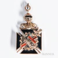 Gold Masonic 32nd Degree and Knights Templar Fob