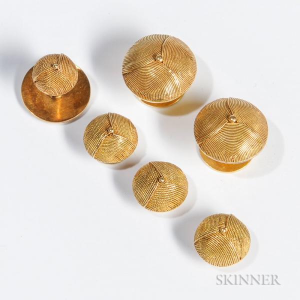 China Trade Gold Dress Button Set