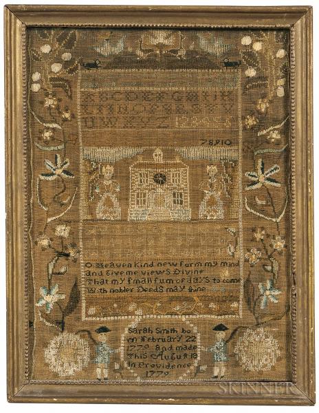 Framed Mary Balch School Needlework Sampler