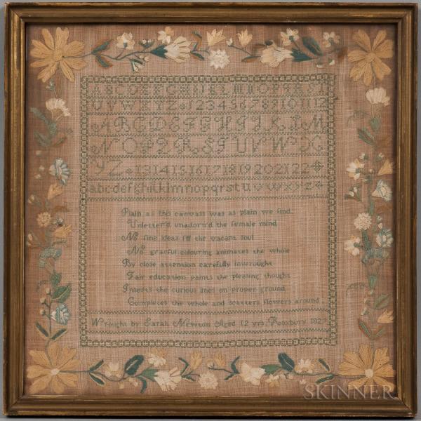 Sarah Newton Needlework Sampler