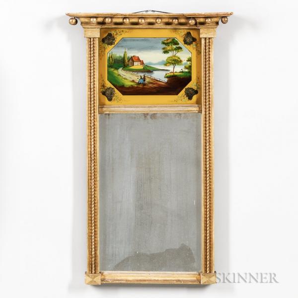 Federal Gilt-gesso Eglomise Mirror