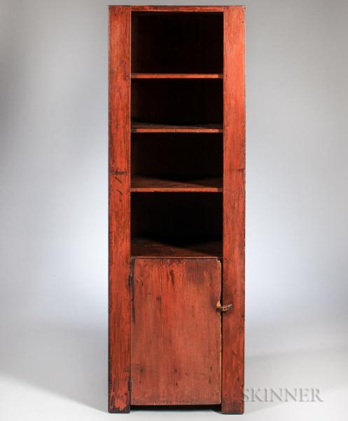 Red-painted Pine Chimney Cupboard