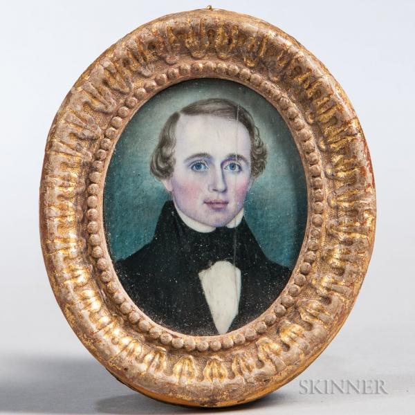 Attributed to Moses B. Russell (act. Massachusetts/New Hampshire, 1809-1884) Portrait of a Young Man
