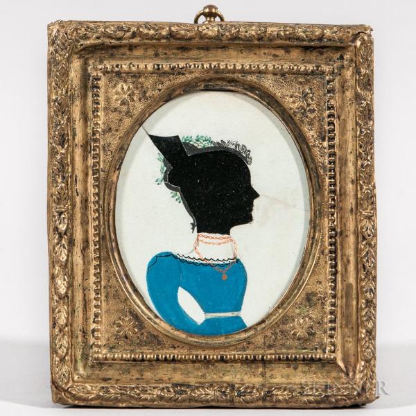 Watercolor and Ink Silhouette of a Woman by the Puffy Sleeve Artist