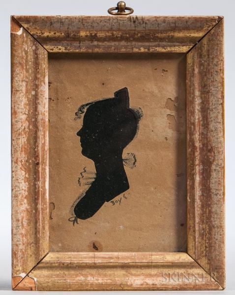 Hollow-cut and Ink Silhouette of a Young Woman