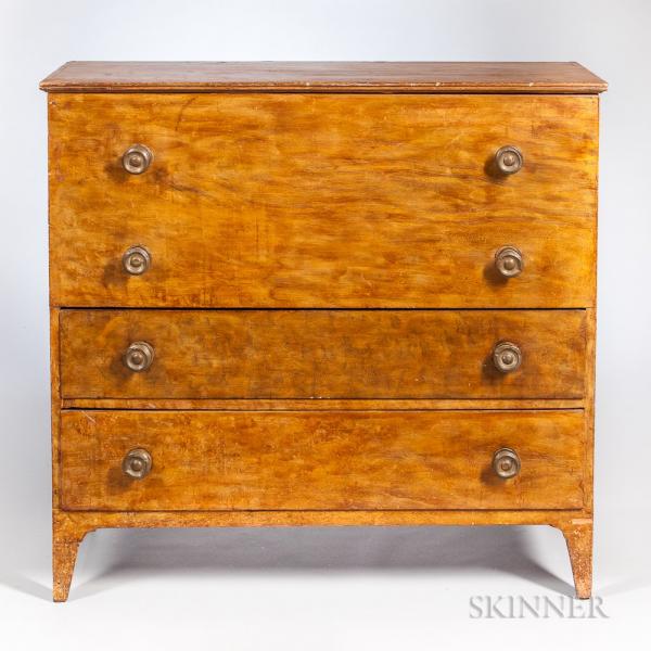 Paint-decorated Chest over Two Drawers
