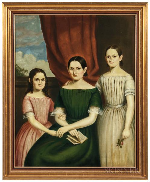 American School, 19th Century Portrait of Three Sisters