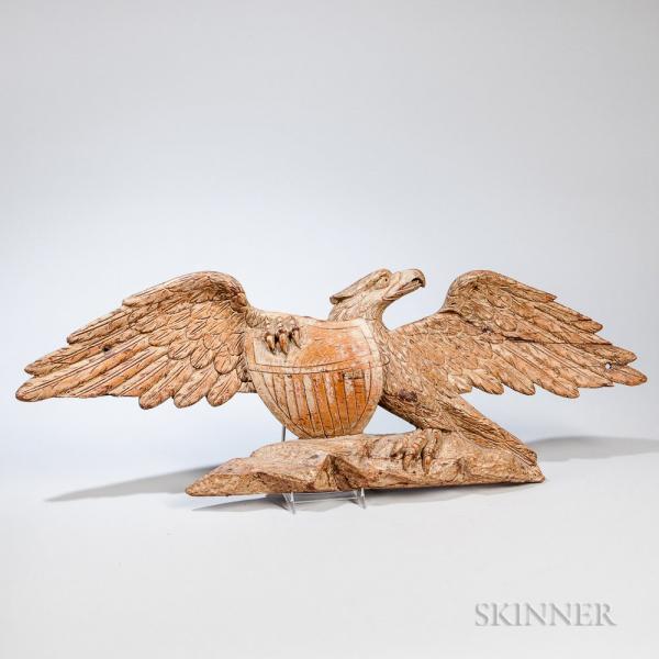 Carved Spreadwing Eagle Plaque