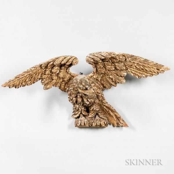Carved Gilt-gesso Eagle Plaque