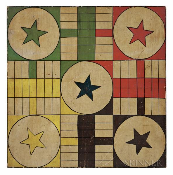Painted Parcheesi Game Board
