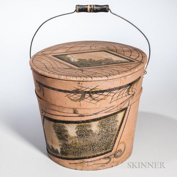 Paint-decorated Lidded Pail
