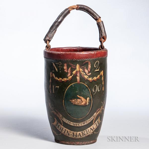 Paint-decorated Leather Fire Bucket