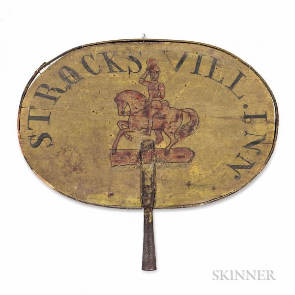 Two-sided Polychrome Painted "STROCKSVILL INN" Sign