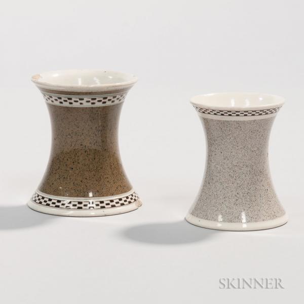 Two Pearlware Spill Vases